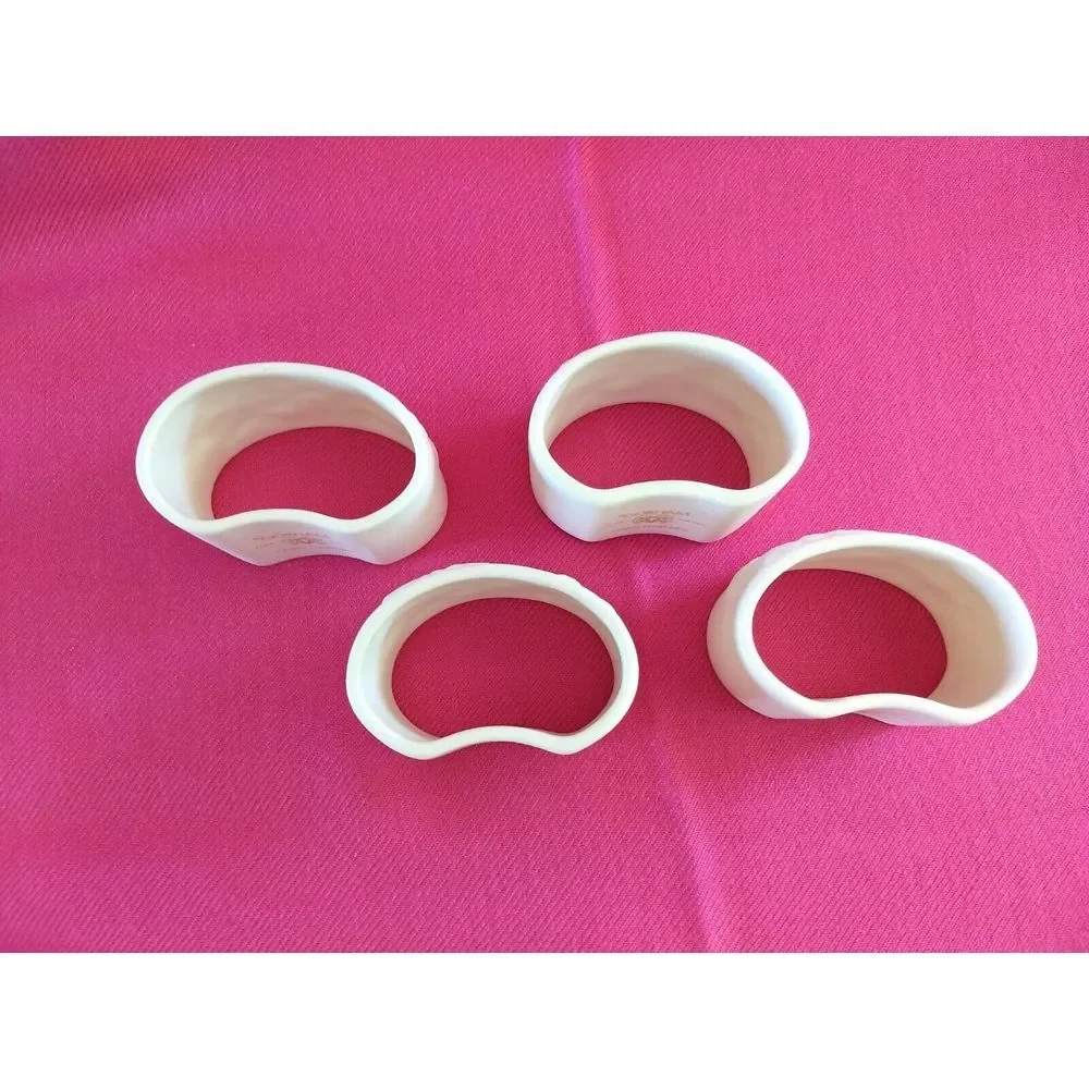 Gorham Bone China Napkin‎ Rings Linen Flowers Lily Set of 4 Vintage Minimalist